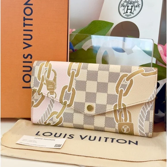 Louis Vuitton Limited Edition Nautical Damier Azur Portefeiulle Sarah Wallet - Picture 2 of 15